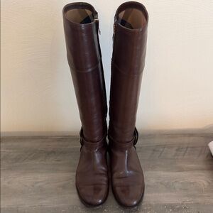 Burberry Rich Brown Leather Over the Knee Boots